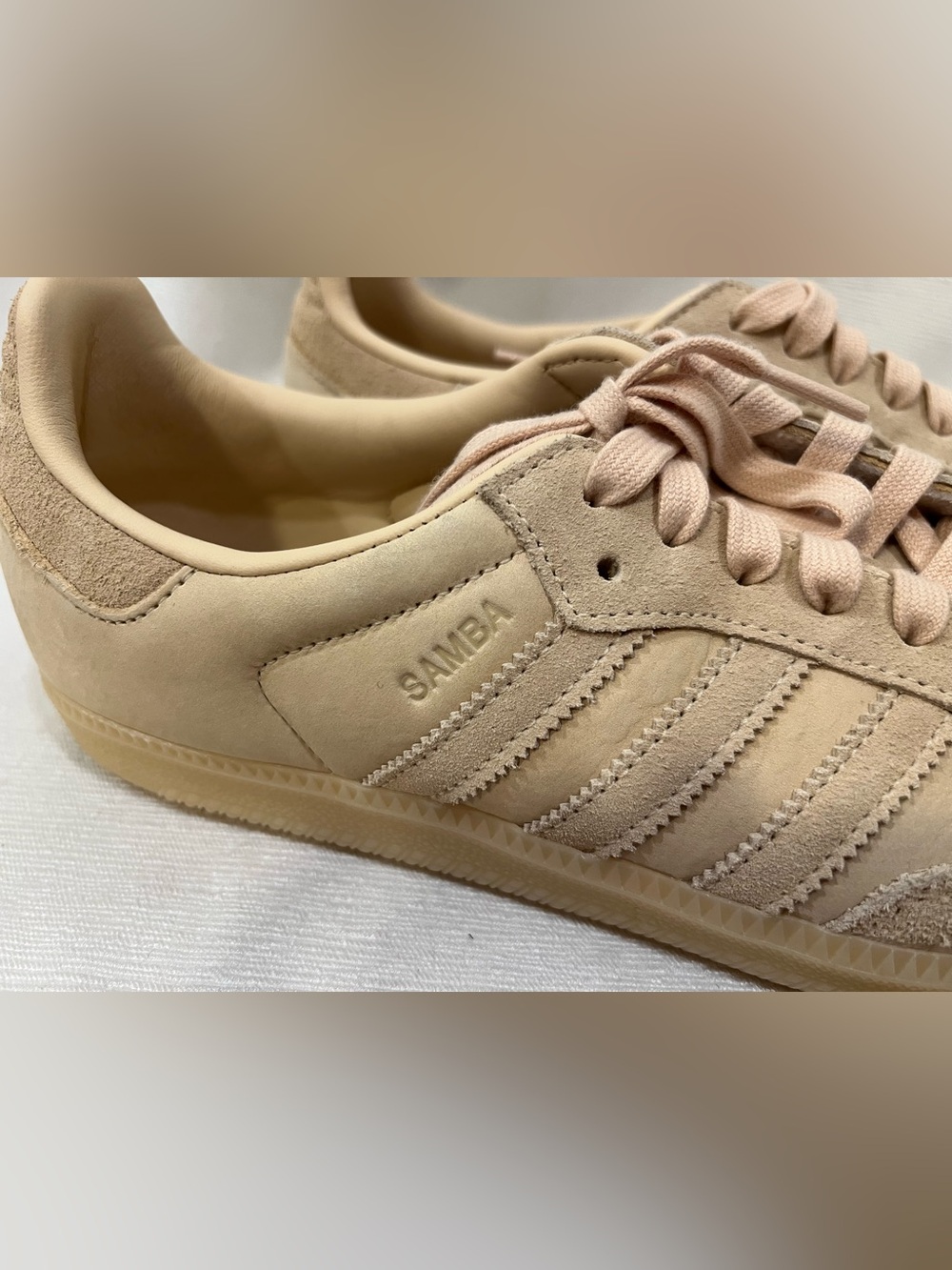 Adidas Samba OG Core Beige/Tan Leather Sneakers size 10.5 - Picture 3 of 6